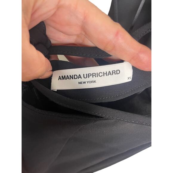 Amanda Uprichard Janet Jumpsuit Overall with Tie Back Black Solid Size XS - Picture 4 of 13